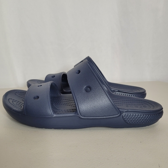 Crocs Classic Two-Strap Sandal Navy Blue Slip-on Shoe - W8 / M6 (Unisex) - Picture 4 of 11